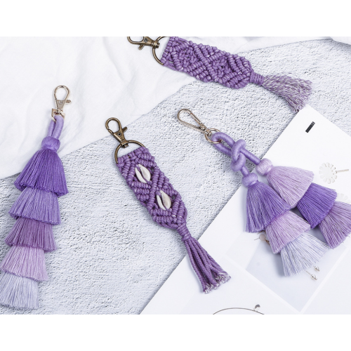 Small Keychain Cotton Home Decor Macrame Keyring